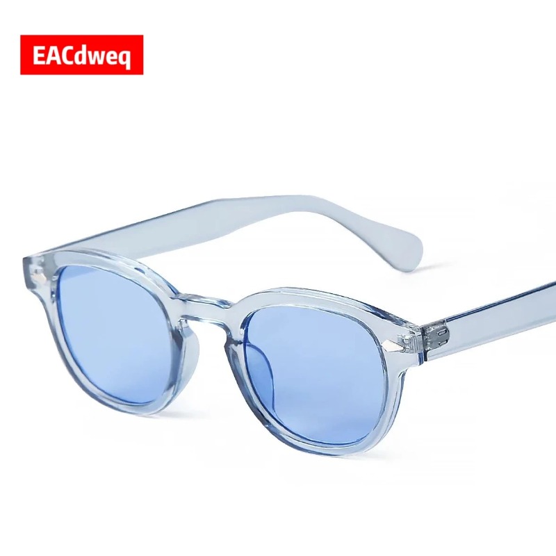 Women Fashion Glasses - Óculos de Sol Transparentes Azuis Redondos