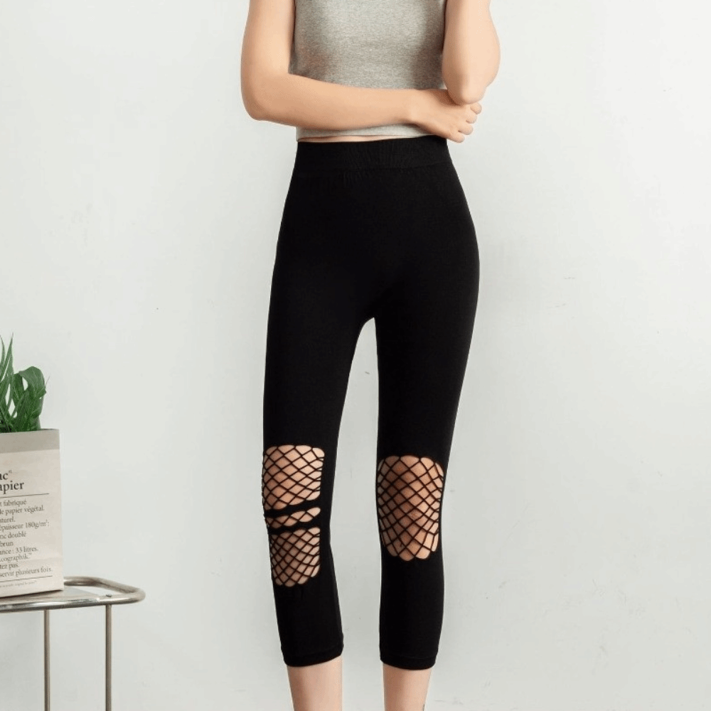 High Waist Leggings - Novas Leggings Femininas Vazadas em Tela