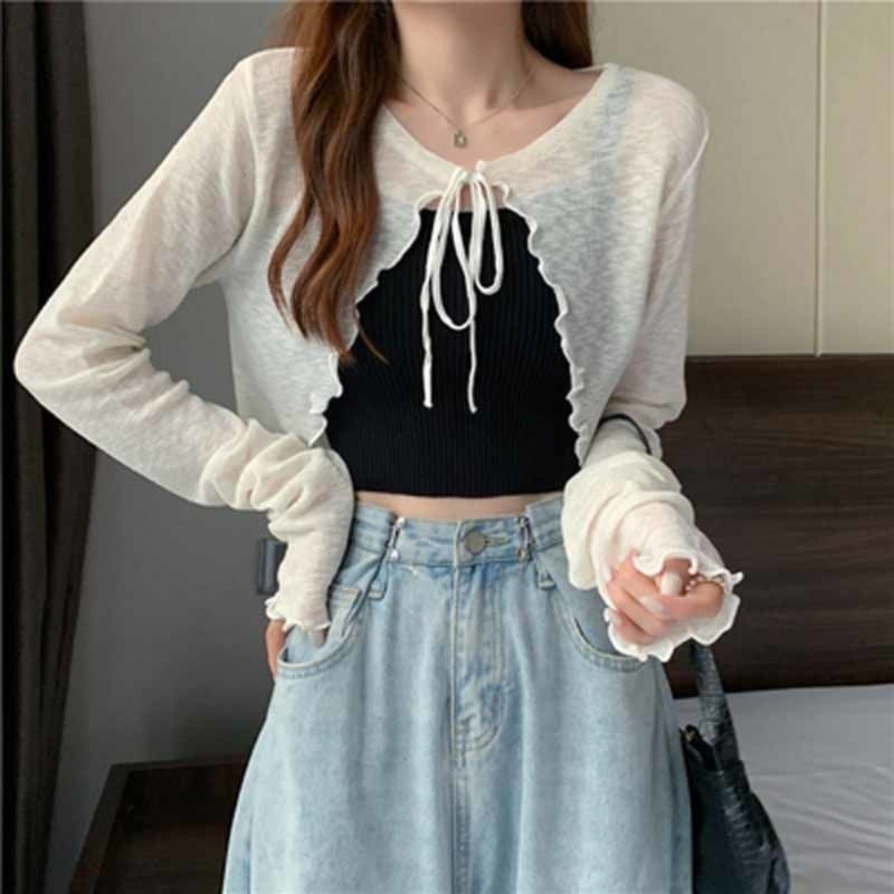 Women'S Fashion Knitwear - Cardigã Feminino Fino de Malha com