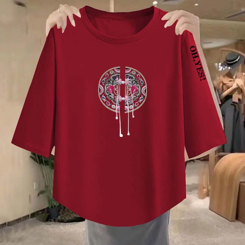 Women Fashion Over 40 - Camiseta Casual Estilo Slimming com Manga