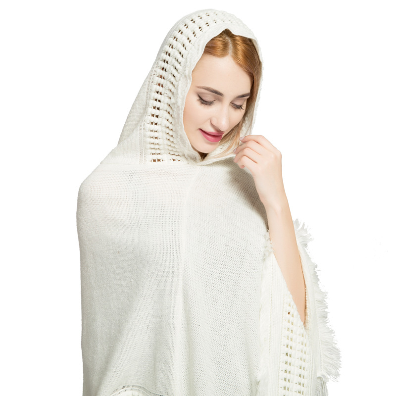 Women'S Fashion Knitwear - Best-seller feminino com capuz capa poncho