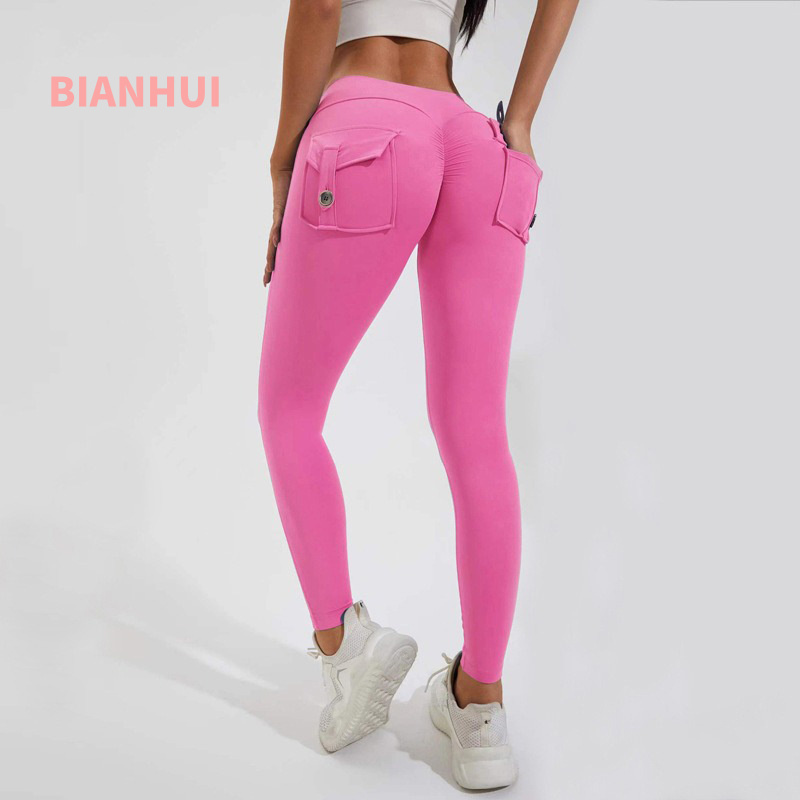 High Waist Leggings - BIANHUI Leggings de fitness femininas bolso