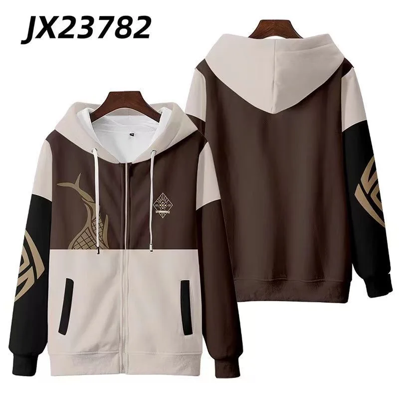 Genshin impacto zhongli impres - Women'S Fashion Zip Hoodie avaliação e preço