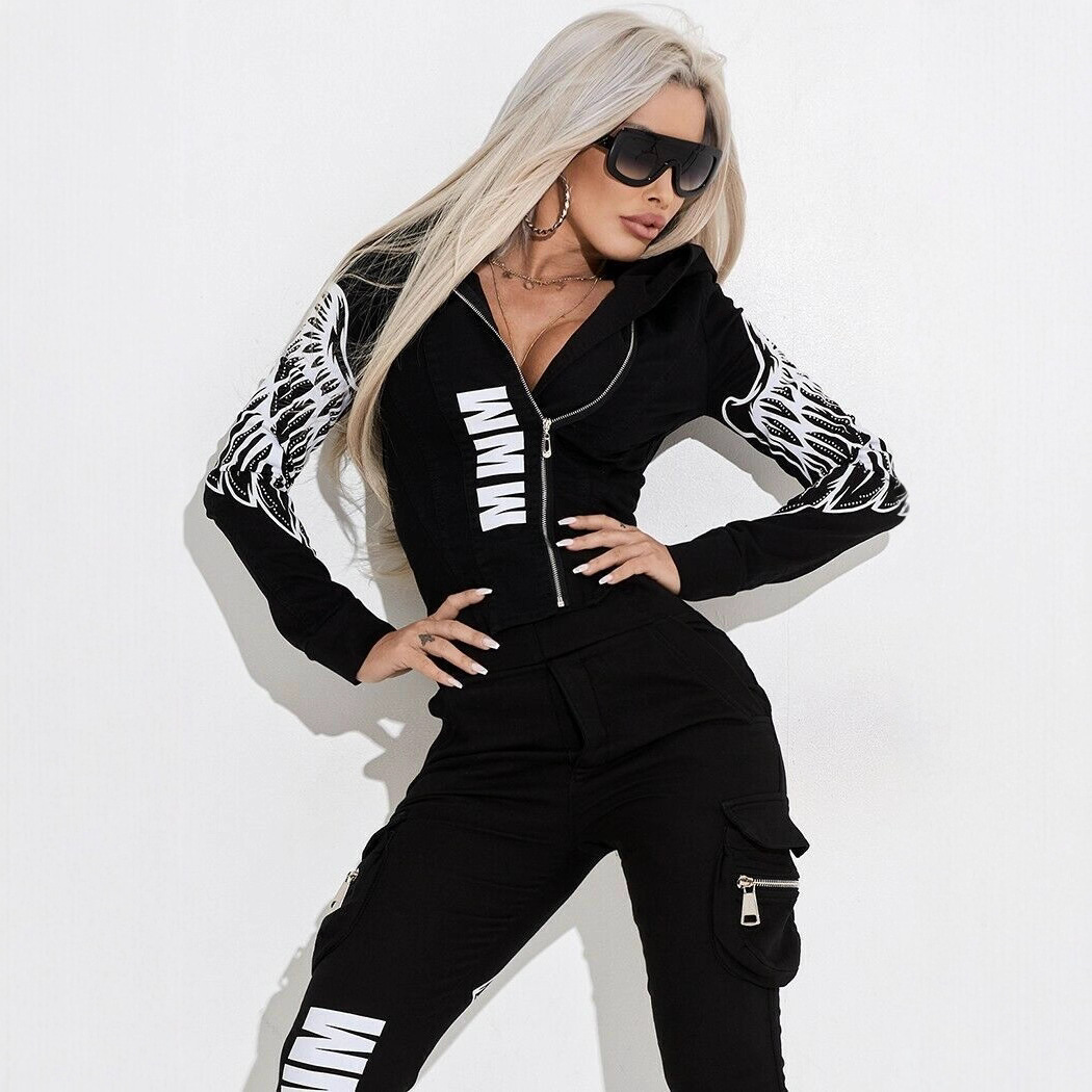 Conjunto de Moletom Feminino d - Women'S Fashion Zip Hoodie avaliação e preço