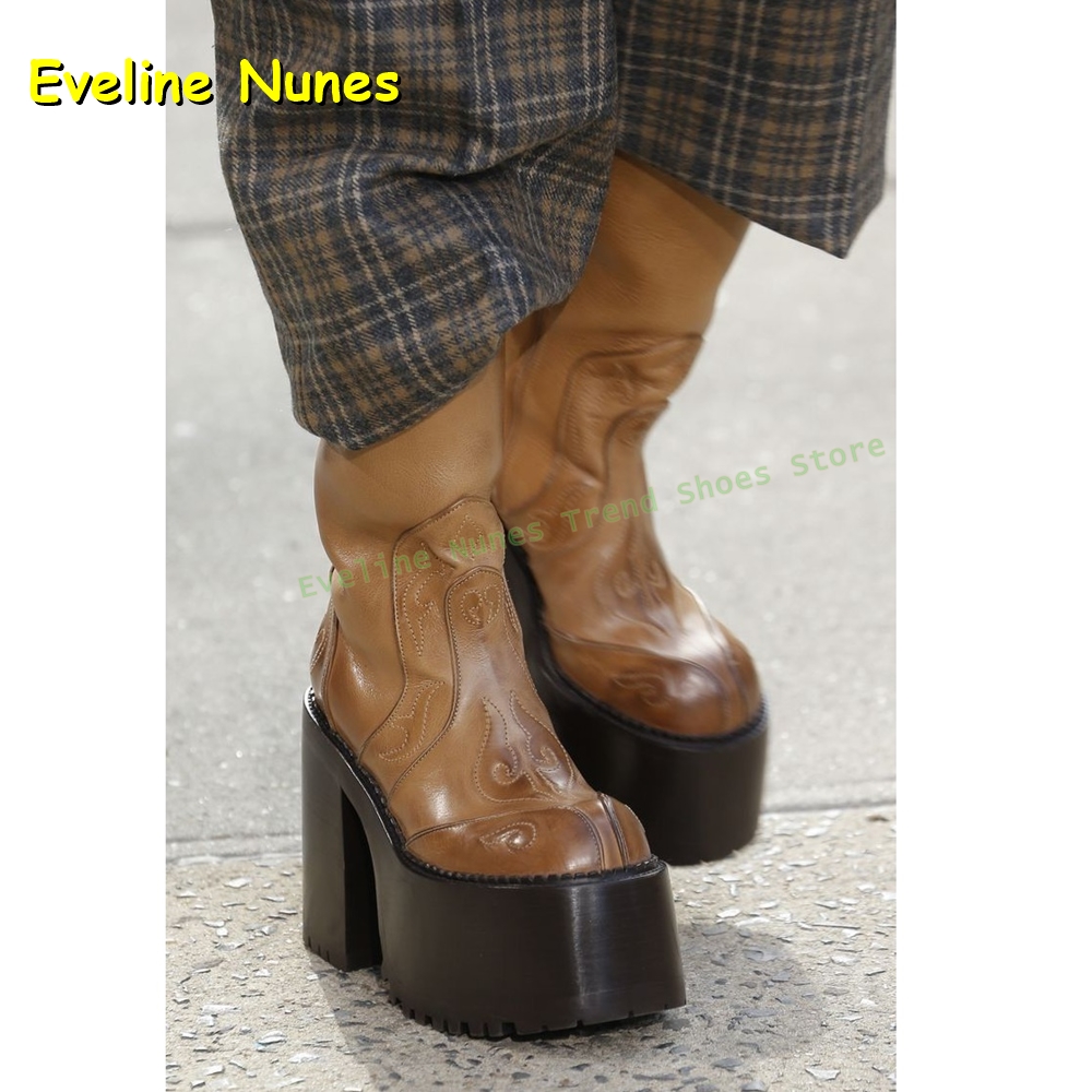 Plataforma bordada joelho bota - Women'S Fashion Trends Autumn 2025 avaliação e preço