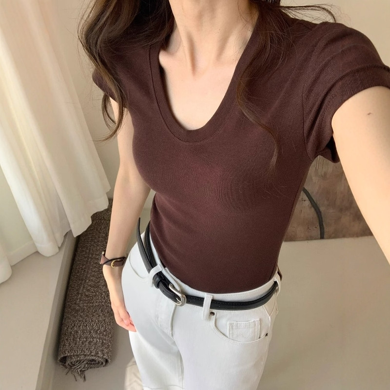 Camiseta Feminina de Manga Cur - Women Fashion Blouse avaliação e preço