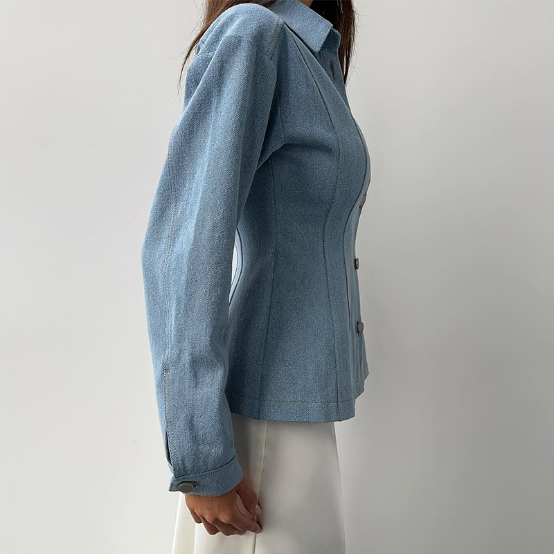 Camisa Jeans Vintage KT para M - Women Fashion Blouse avaliação e preço