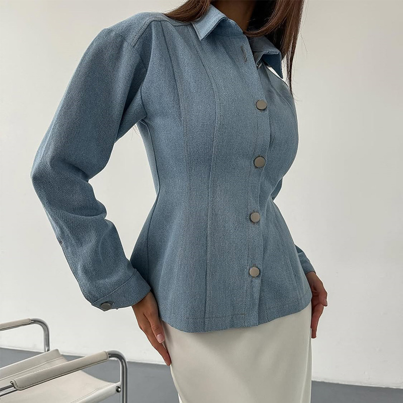Camisa Jeans Vintage KT para M - Women Fashion Blouse avaliação e preço
