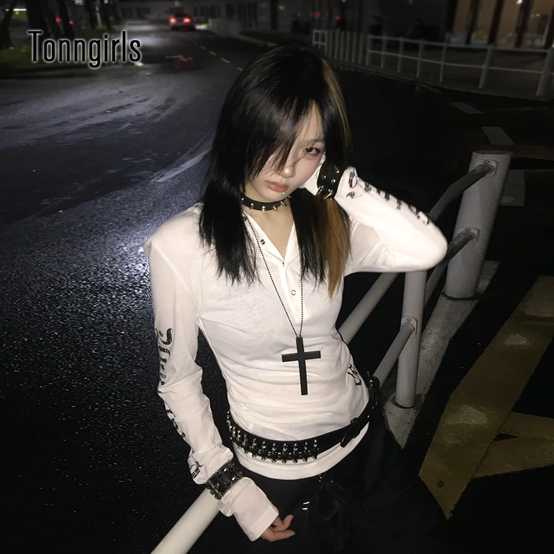 Tonngirls y2k vintage t camisa - Women'S Fashion Zip Hoodie avaliação e preço