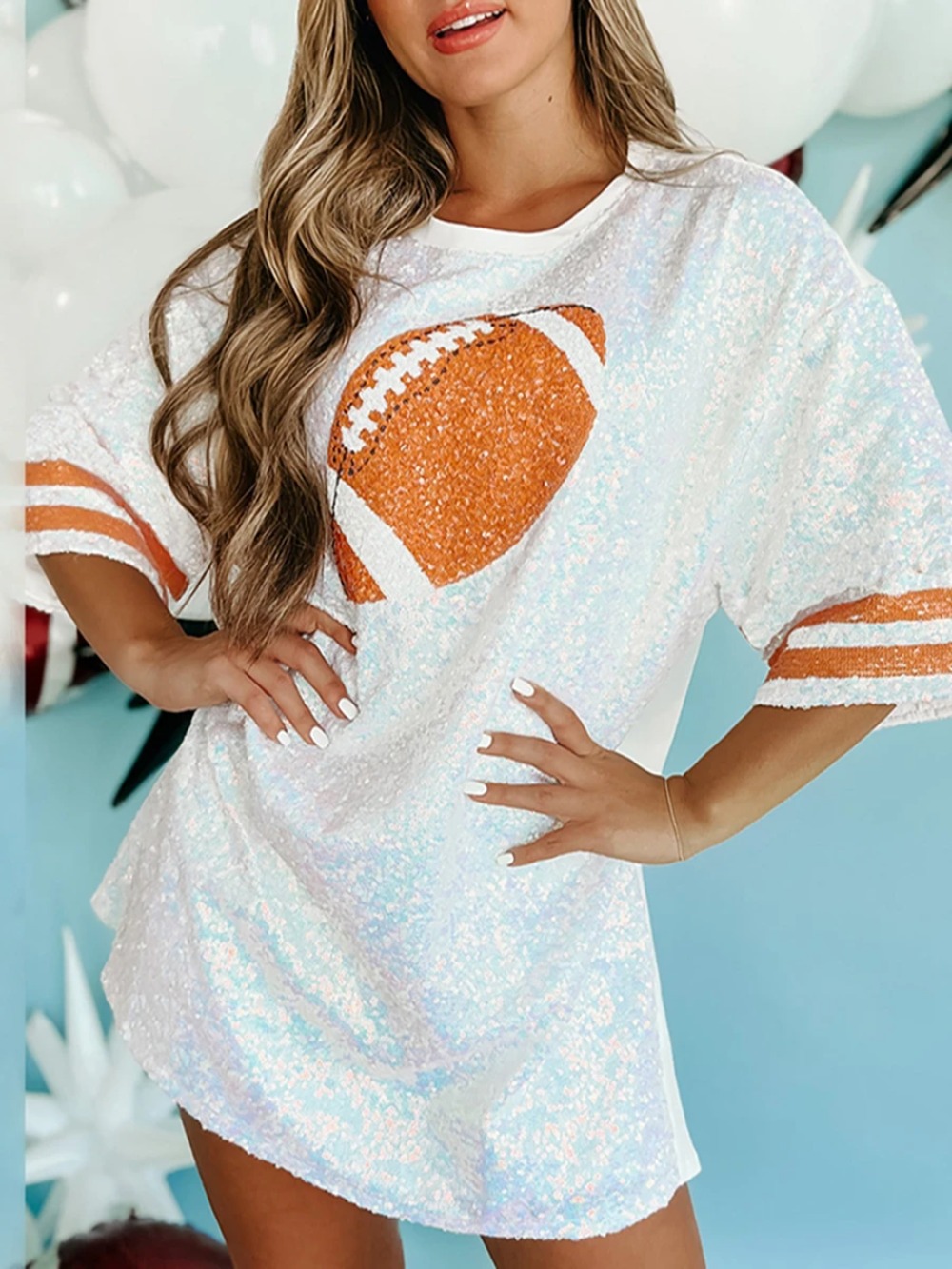 Mulheres lantejoulas camisetas - Women'S Fashion Rugby Top avaliação e preço
