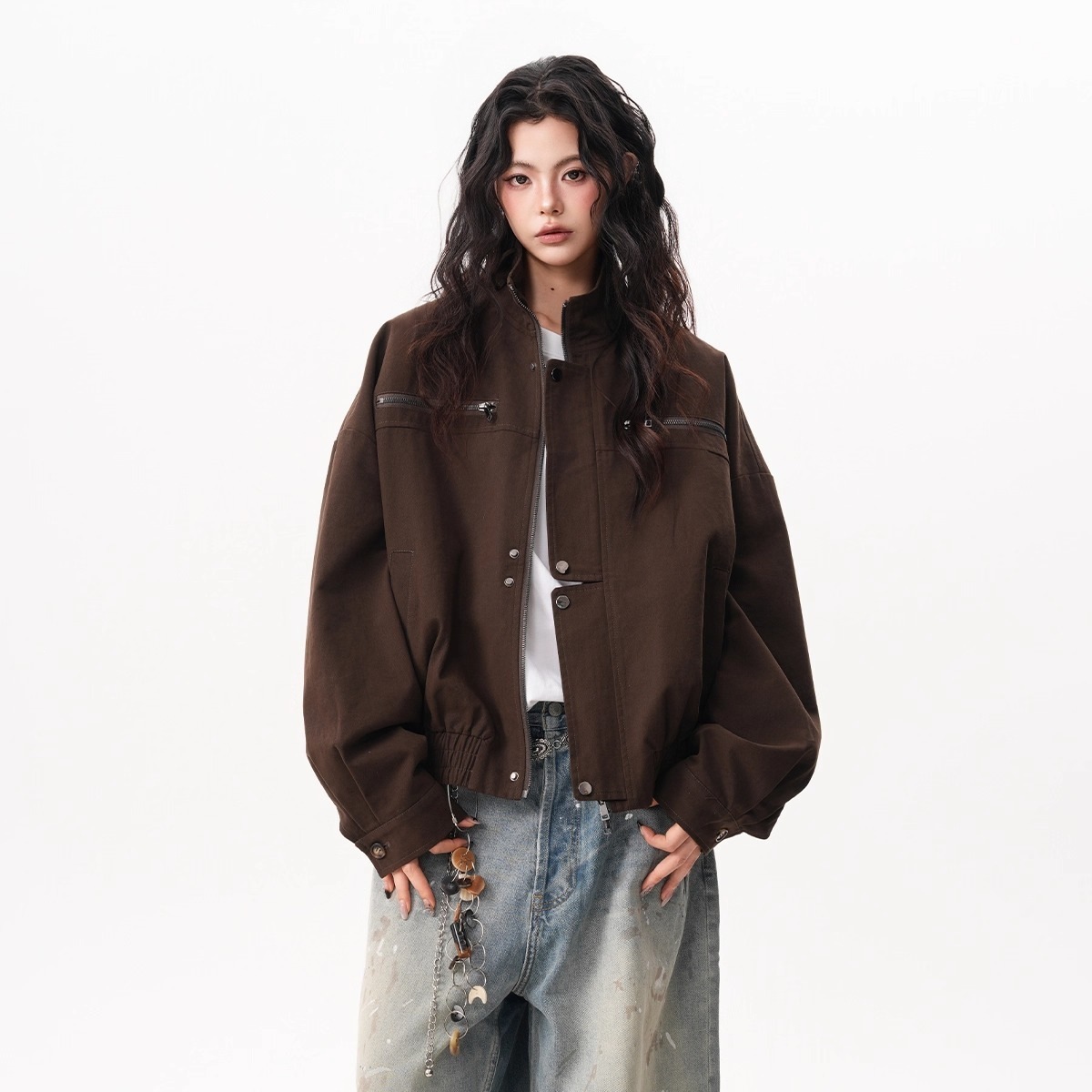 Jaqueta Feminina Vintage Estil - Women'S Fashion Utility Jacket avaliação e preço