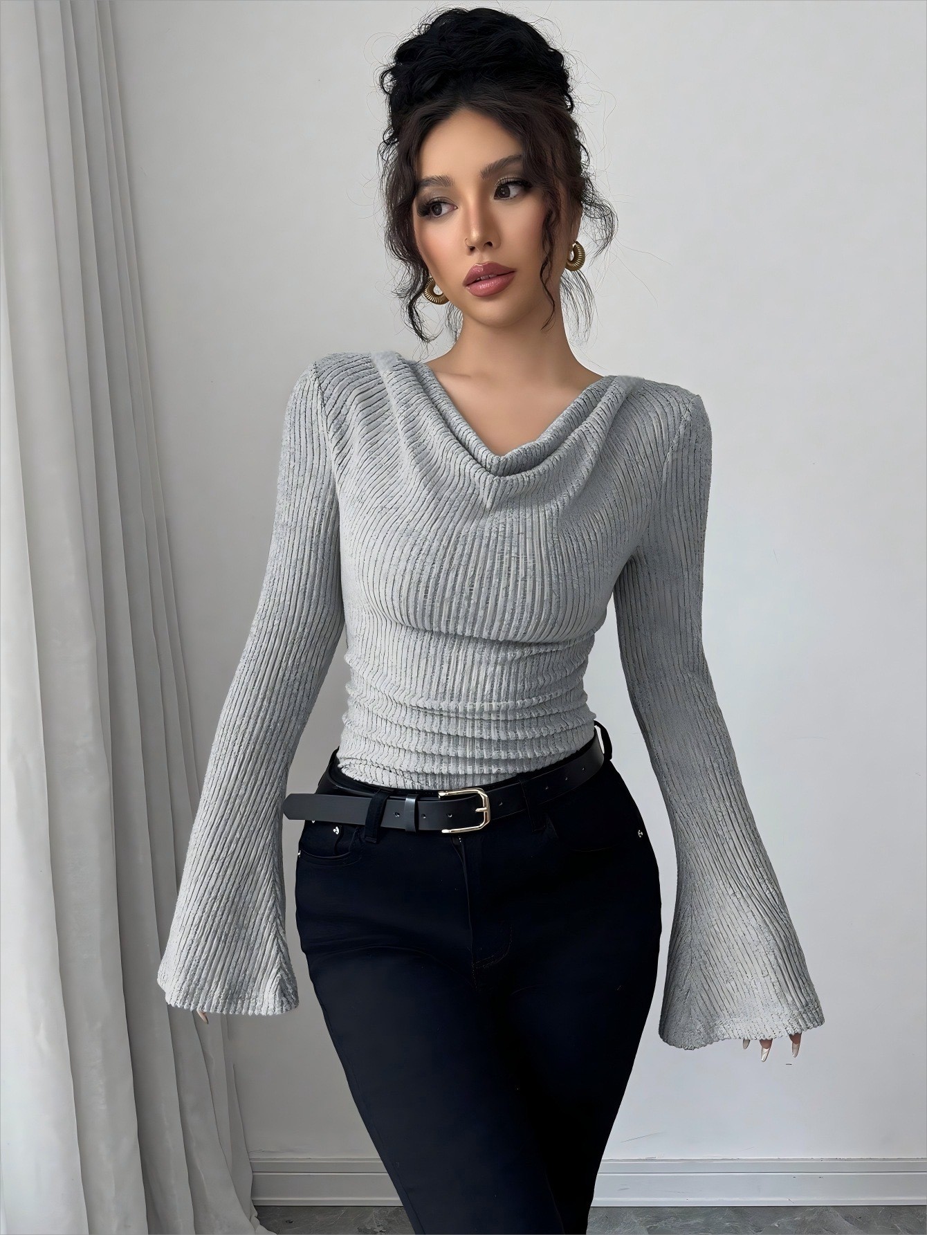 Blusa Feminina de Tricô Canela - Women Fashion Blouse avaliação e preço