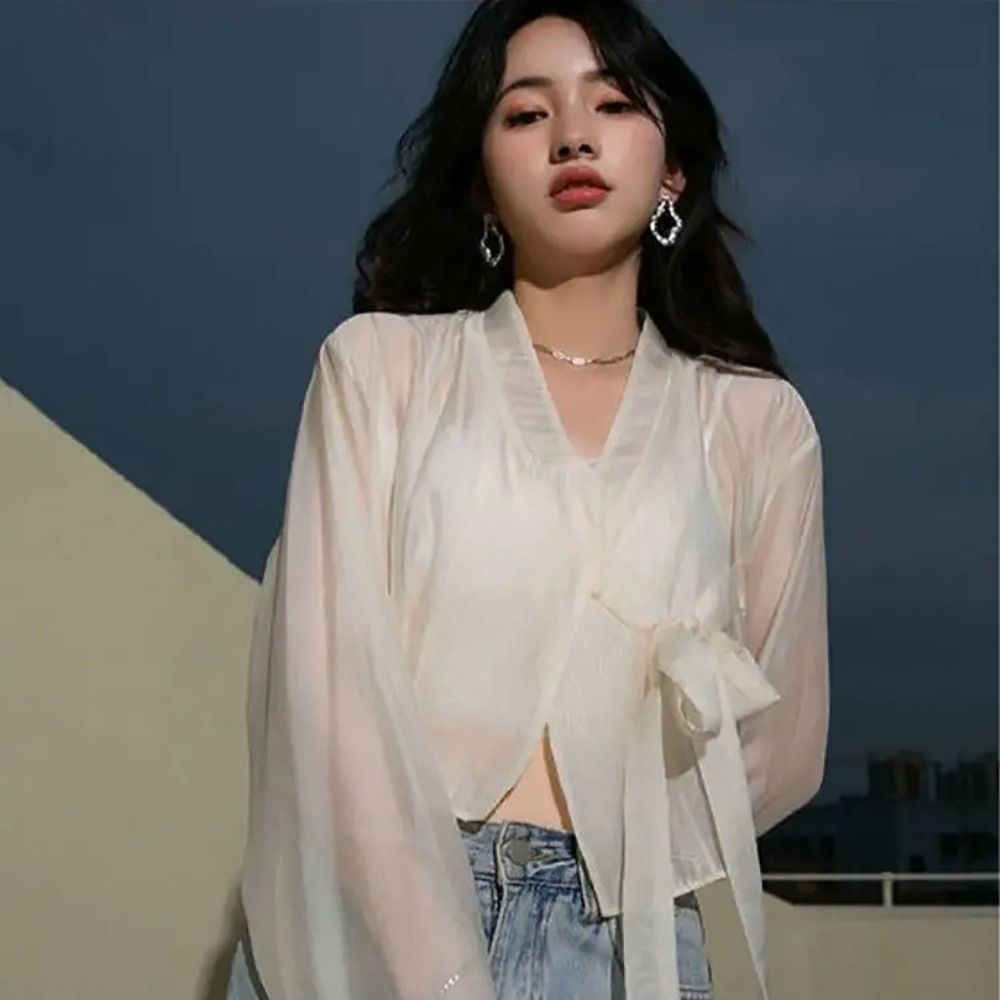 Cardigã Estilo Hanfu em Seda G - Women'S Fashion Knitwear avaliação e preço